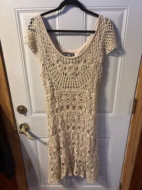 Pyramid Collection Crochet Lace Dress 1X/XL Boho